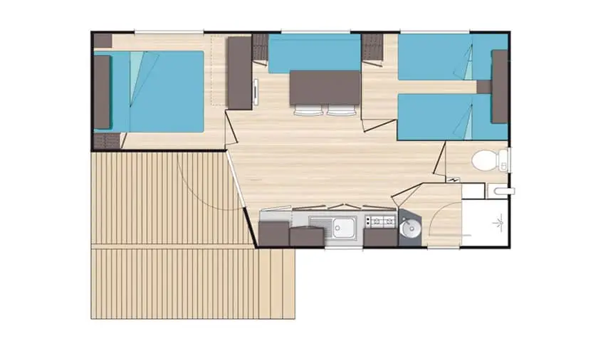 Plan du mobil home Bastidon 4 confort