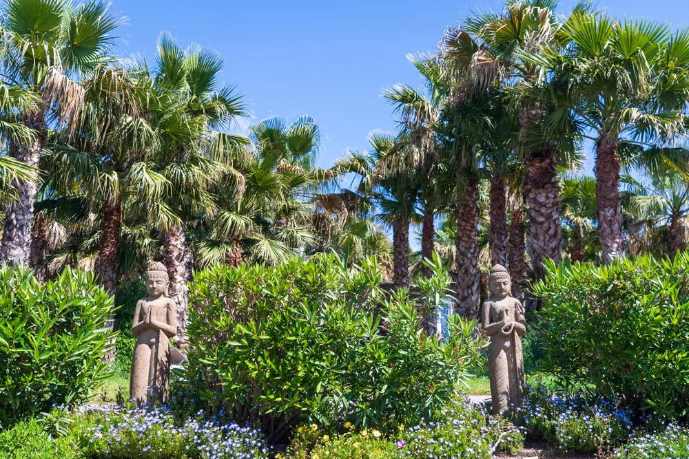 Boeddhabeelden en palmbomen – Esterel Caravaning